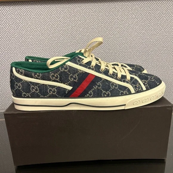 Men's Size 16 New Never Worn gucci 1977 Sneaker Navy with Gucci Details